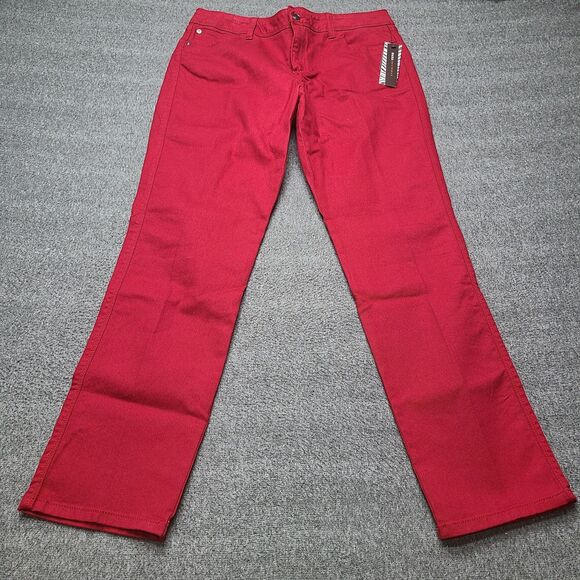 Dana Buchman Pants Womens 12 Red Allure Modern Chic Straight Stretch Cotton New - Picture 1 of 10
